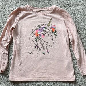 Cat & Jack Pink Unicorn Long Sleeve Tee